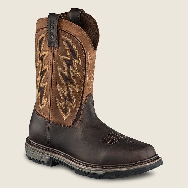 Mens Red Wing Rio Flex - 11-inch Waterproof Soft Toe Pull-on - Work Boots Brown - DNA165947